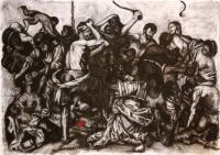Drawing - The Massacre Of Innocents - Charcoal  Pastel